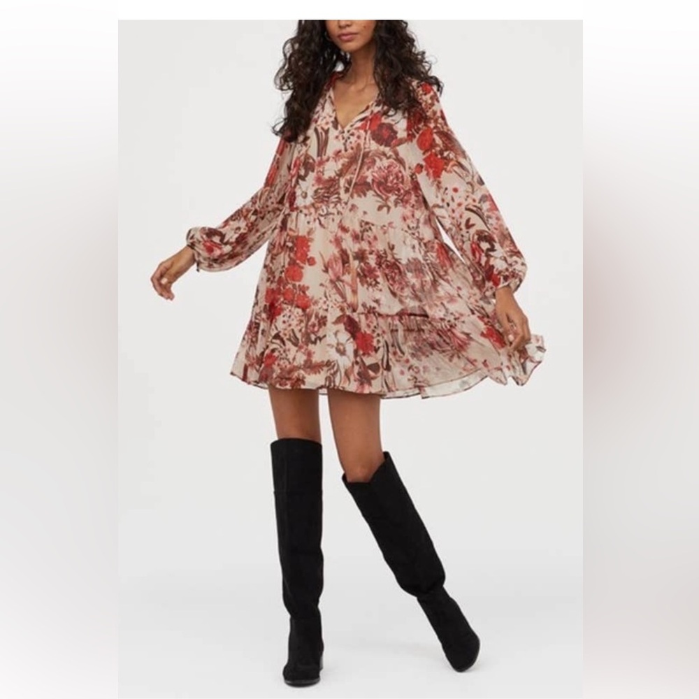 H&M MINI chiffon baby doll dress